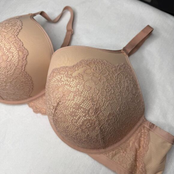 Torrid 50D Blush Lace Push-Up Plunge Bra Romantic Plus Size Lingerie - Picture 2 of 4